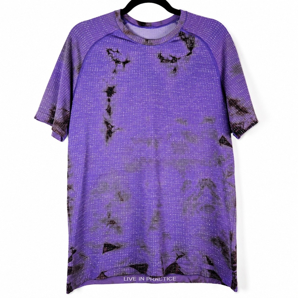 Lululemon Metal Vent Tech Shirt Mens M Purple Tie Dye Short Sleeve Active Casual